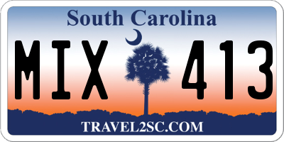 SC license plate MIX413