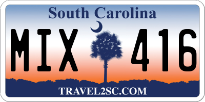 SC license plate MIX416