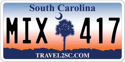 SC license plate MIX417