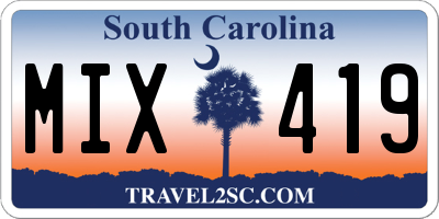 SC license plate MIX419