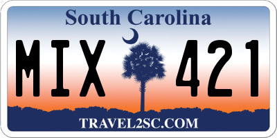SC license plate MIX421