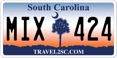 SC license plate MIX424