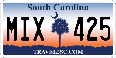 SC license plate MIX425