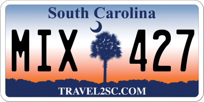 SC license plate MIX427