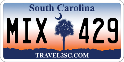 SC license plate MIX429