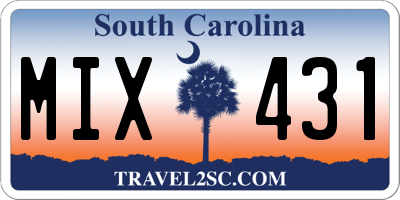 SC license plate MIX431