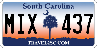 SC license plate MIX437