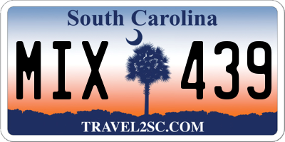SC license plate MIX439