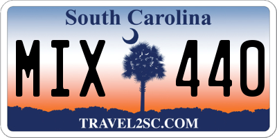 SC license plate MIX440