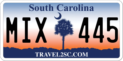 SC license plate MIX445