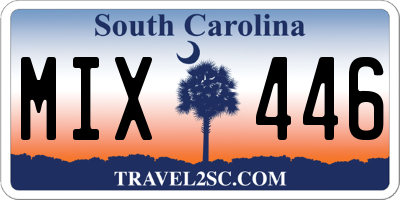 SC license plate MIX446