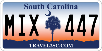 SC license plate MIX447