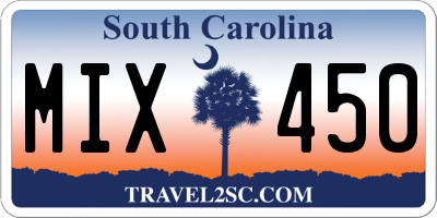 SC license plate MIX450