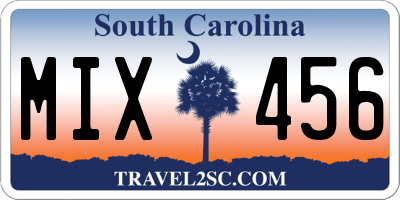SC license plate MIX456