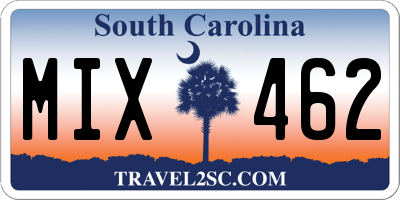 SC license plate MIX462