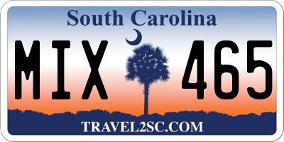 SC license plate MIX465