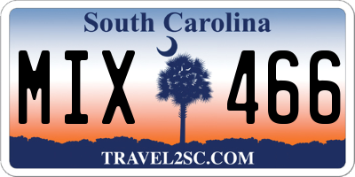 SC license plate MIX466