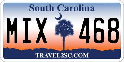SC license plate MIX468