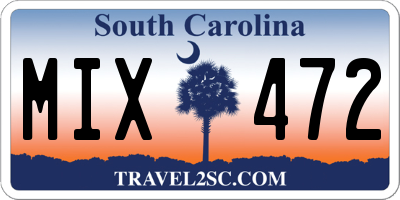 SC license plate MIX472