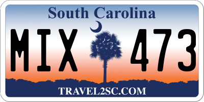 SC license plate MIX473