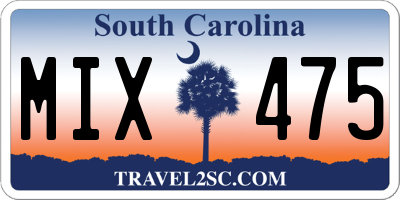 SC license plate MIX475