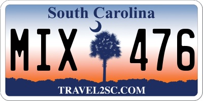 SC license plate MIX476