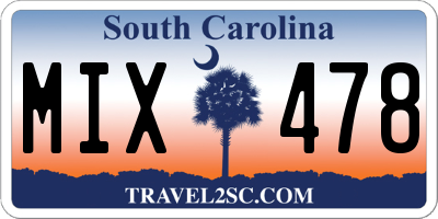 SC license plate MIX478