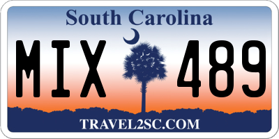 SC license plate MIX489