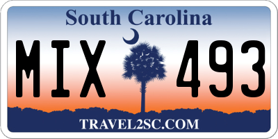 SC license plate MIX493