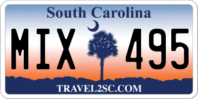 SC license plate MIX495