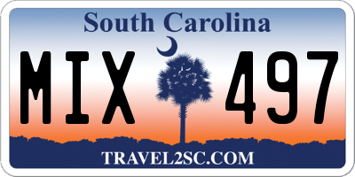 SC license plate MIX497