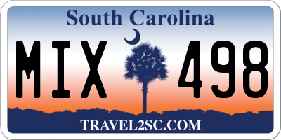 SC license plate MIX498
