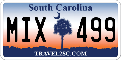 SC license plate MIX499