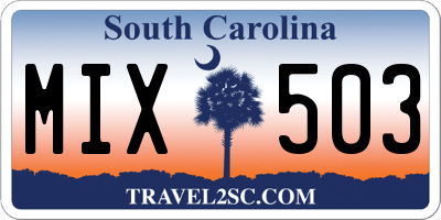 SC license plate MIX503