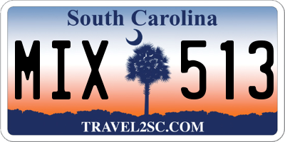 SC license plate MIX513