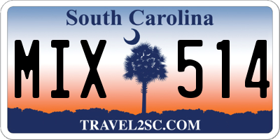SC license plate MIX514
