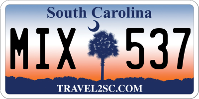 SC license plate MIX537