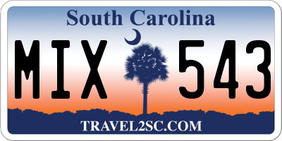 SC license plate MIX543