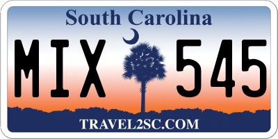 SC license plate MIX545