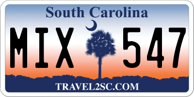 SC license plate MIX547