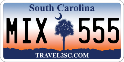 SC license plate MIX555
