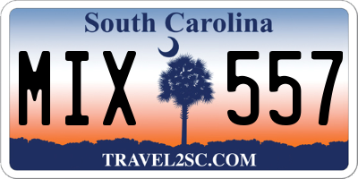 SC license plate MIX557