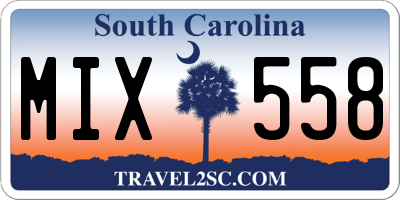 SC license plate MIX558