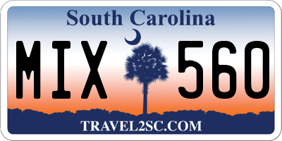 SC license plate MIX560