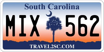 SC license plate MIX562