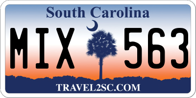SC license plate MIX563