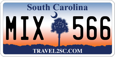 SC license plate MIX566