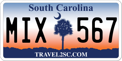 SC license plate MIX567