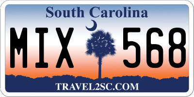 SC license plate MIX568