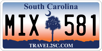 SC license plate MIX581